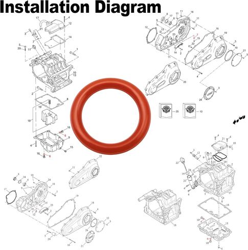25pcs #11105 O-Ring استبدال لـ Harley Davidson Pump Cap/Transmission Drain Slop O-Ring (Orange) in Kuwait