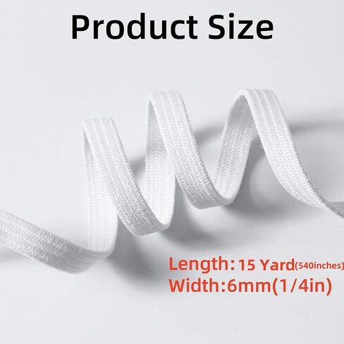 شريط مرن أبيض Amtvuzy ، 1/2 بوصة 15 Yard 540in ، شريط مرن ، حزام تمتد ، شريط مرن مرن عالي متماسكة لخياطة الملابس ، السراويل ، الأحزمة ، الحمالات ، الأوراق المجهزة ، الأحذية أو DIY وما إلى ذلك in Kuwait