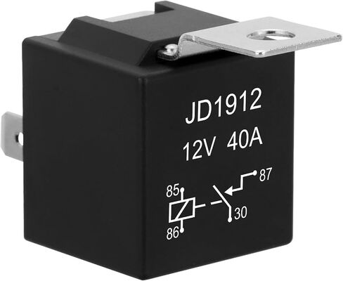 2 Pack JD1912 Car Relay, 12V 40A, 4 Pins SPST, Automotive Switches and Starters, Waterproof Relay for Boat Tractor Truck Motorcycle (2) in Saudi Arabia