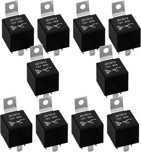 2 Pack JD1912 Car Relay, 12V 40A, 4 Pins SPST, Automotive Switches and Starters, Waterproof Relay for Boat Tractor Truck Motorcycle (2) in Saudi Arabia