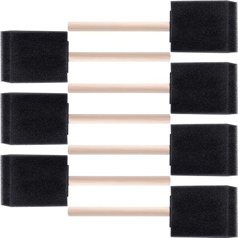 4 Pcs Foam Paint Brushes, 4" Wood Handle Sponge Paint Brush for Details, Staining, Varnishes, DIY Crafting in Kuwait