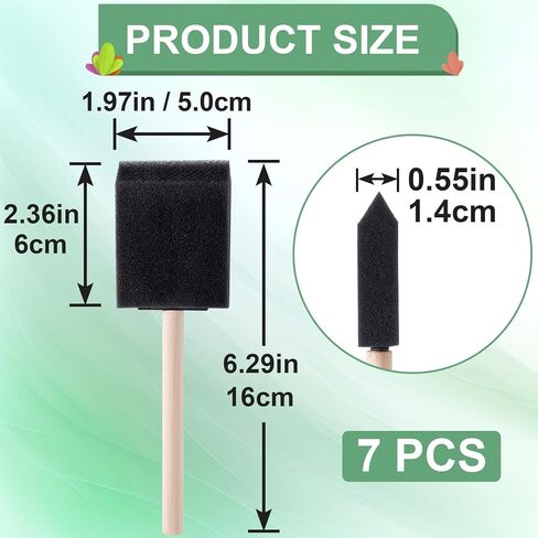 4 Pcs Foam Paint Brushes, 4" Wood Handle Sponge Paint Brush for Details, Staining, Varnishes, DIY Crafting in Kuwait