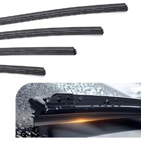 4 PCS Piper Blade Refill ، 24 "تعبئة ممسحة من السيليكون بدون إطار ، إدراج شفرة ممسحة قابلة للتعديل ، شريط مطاطي من ممسحة الزجاج الأمامي العالمي لمعظم السيارات (أسود)