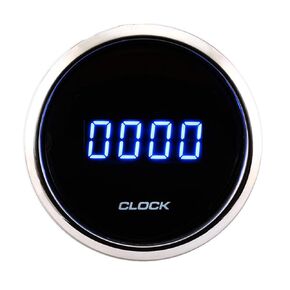 سباق عدادات السيارات MGS Series 52mm 2-1/16 "مقياس الساعة الكهربائية 0 ~ 12 ساعة تنسيق أسود أبيض LED مضاء للماء