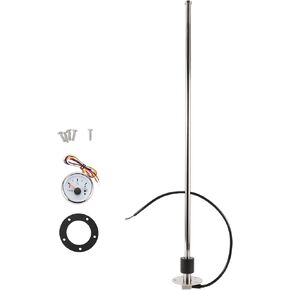 Fuel Sending Unit and Gauge Kit 635mm Length Boat Fuel Sending Unit Marine Fuel Sender Unit Metal Silver Tone 1 Set 0-190 Ohm