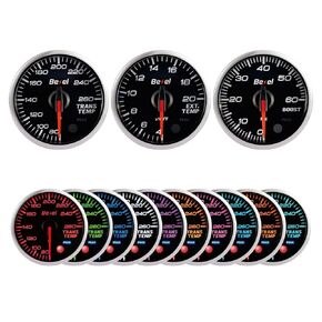مقياس ثلاثي المقياس مجموعة درجة حرارة النقل 80-260 ℉ & العادم مقياس درجة حرارة غاز العادم 400-2000 ℉ و Diesel Boost Gauge 0 ~ 60ppsi أسود Indash Series 2-1/16 '' (52 مم)-10 ألوان-أجهزة استشعار