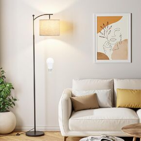 Ambimall 60 "مصابيح أرضية لغرفة المعيشة مع 3 درجات حرارة اللون لمبة وظل قابلة للضبط ، مصباح طويل القامة لغرفة غرفة المعيش
