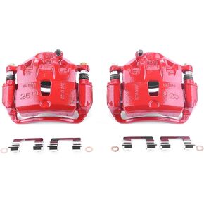 Power Stop Front S2998 Pair of High-Temp Red Powder Coated Calipers For Hyundai Elantra, Hyundai Sonata, Kia Magentis, Kia Optima, Kia Soul [Model Specific]