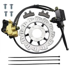 PRO BAT Front Disc Brake Master Cylinder Caliper + Front Disc Brake Plate Replacement + Brake Pad Assembly for 50cc 70cc 90cc SSR 110cc 125cc Atomik SSR Apollo Chinese Dirt Bike Pit Bike, Blue