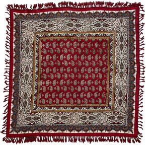 Blueniya Termeh Elegance - 40 بوصة × 40 بوصة TableCloth - مفصل المائدة القابل للغسل وقابل لإعادة الاستخدام لمطاولة المستطيل والجدول المربع - مائدة القطن المطلية باليد واليد المنسوجة من قبل الحرفيين الماهر
