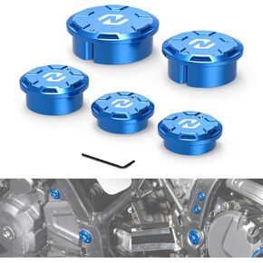 5PCS Swingarm Pivot Caps Plug Blocks Rocker Arm Shaft Caps Aluminum Black Compatible with Suzuki DR650S 1996-2024, DR650SE 1996-2024
