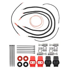Battery Cables Compatible with 1999-2003 Ford Super Duty F250 F350 Excursion 7.3L, 2003-2007 F250 F350 Excursion 6.0L Power Stroke Diesel Engine 2/0 Wire with 90 Degree Bend Atstarter 2298-90