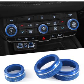 لغطاء مقبض دودج دورانغو 2021 2022 2023 2024 2025 Air Condition Button Button Button Covers Cover Switch Volume Tune Aluminium Trim (Red)