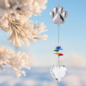 الهدايا التذكارية للحيوانات الأليفة Crystal Suncatcher: هدايا تذكارية للكلاب ، وفقدان هدية تعاطف الكلاب ، زخرفة الفجيعة للحيوانات الأليفة في ذكرى ذكاء شكل الكلاب للكلاب الجرو الموفرة للذكرى (القلب)