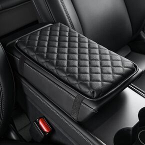 JOYTUTUS Universal Center Console Cover, Leather Arm Rest Armrest Cover for Car, Middle Console Cover Lid, Car Arm Rest Covers Cushion Pad for Most Vehicle, SUV, Car, Sedan, Car Black Accessories