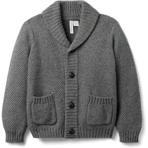 Janie and Jack Boys' Charcoal Shawl Collar Cardigan (Toddler/Little Big Kid)