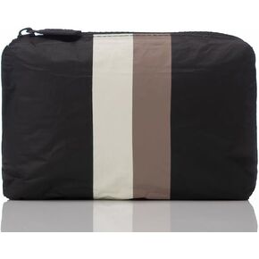 ALOHA Collection Mini Le Voyageur Pouch in Caffe on Black, Lightweight, Packable & Splash-Proof - Durable, Washable, & Reusable Makeup Pouch for Cosmetics. Keeps Essentials Organized. (6" x 3.75")