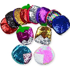 Vileafy Mermaid Party Favors Wallet for Girls 4-8 Years Old, 12 Mermaid Sequin Coin Purses- Little Mermaid Party Gifts for Girls and Boys
