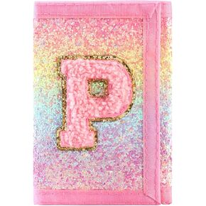 Leyeve Kids Wallets for Girls Teen,Cheap RFID Trifold wallet for 4-6-8-10-12-14-16Ages, Play Toddler Wallet for kids with Initials Zipper Coin Pocket,TriFold Childrens Wallet Novelty Birthday Gift-A