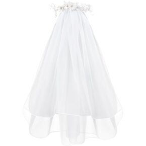 First Communion Veil for Girls Flower crown Veil First Communion Dress Up