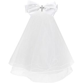 Vividsun First Communion Veil White Holy Communion Headpiece with Comb