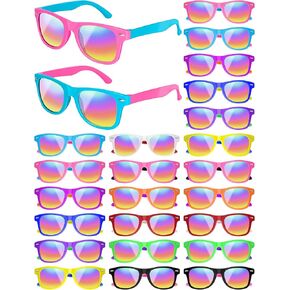 Blowata 25pcs Kids Sunglass Sunglass ، نظارة شمسية مستقطبة للنيون للبنات ، ونظارات شمس الصيف للأطفال.