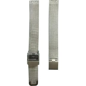 NZZXTO Replacement Watch Band for Bering Unisex Watch with Screw 12mm (hole spacing 5MM) （12mm Silver