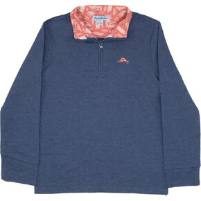 Tommy Bahama Boys Quarter -Zip Pulover Shirt - سترة طويلة الأكمام متماسكة خفيفة الوزن للأطفال