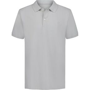 Calvin Klein Boys' Short Sleeve Micro Pique Solid Polo, Button Closure, Soft & Comfortable