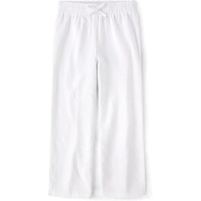 The Children's Place Girls' Linen-Blend Wide Leg Beach Pants