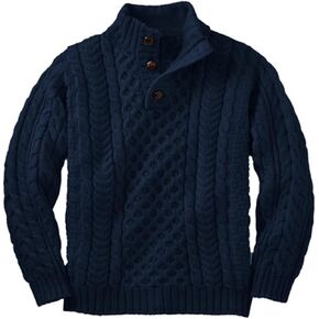 Makkrom Kids and Boys Mock Dock Pullover Sweater Long Sleeve Cable Cable Jumper Jumper