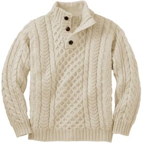 Makkrom Kids and Boys Mock Neck Pullover Sweater Long Sleeve Button Cable Knitted Jumper in Kuwait