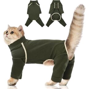 Cat Onesie - Coffee ، XXL - يمنع تساقط الشعر لزج الشعر ، وبيجامات القطط للقطط فقط ، وملابس القطة بدون شعر ، و Cat Onesie للقطط بعد الجراحة أنثى ، واستعادة القط.