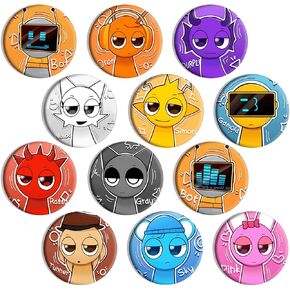 مجموعة دبابيس Sprunki - 12 PCS دبابيس شخصية لطيفة ، مجموعة شارة Kawaii ، زينة مثالية لحفلات عيد الميلاد للأطفال ، الأولاد ، الفتيات (الحزمة الفردية)
