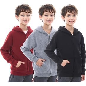 بويز رياضي هوديي قميص من النوع الثقيل ، 3 pk الصوف الطويل الأكمام الأطفال hoodies boy & girl حجم 6-20