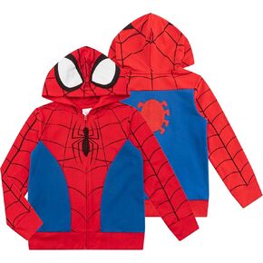 Marvel Spider-Man Boys Zip Up Fleece Hoodie for Toddlers