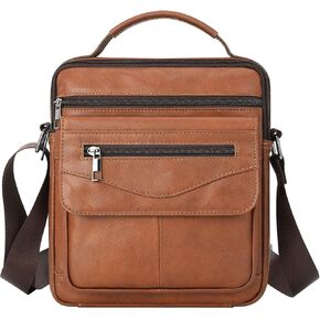 Mens Crossbody Bag, Genuine Leather Messenger Shoulder Bag for Women Men Purse Travel Work Business