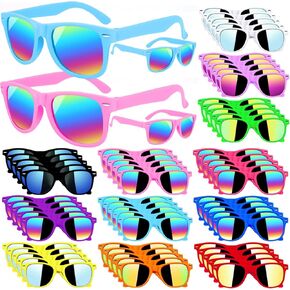 120 PCS Kids Sunglasses Party Party Favors ، نظارة شمسية للحفلات النيون للبنات ، Summer Pool Beach Party Favors Favors ، هدية لحفل عيد الميلاد والنشاط الخارجي العمر 3-8