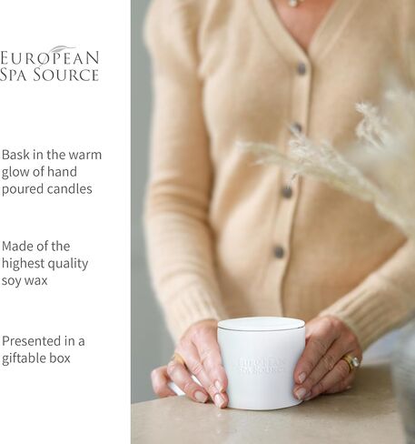 Jasmine Luxury Candle for Aromatherapy, Soy Wax Candle, Hand Poured, at Home Spa Experience Promoting Relaxation, 45 Hours of Burn Time in Saudi Arabia