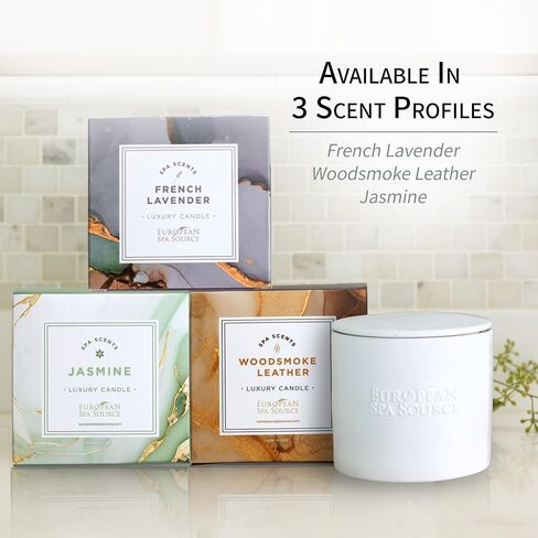 Jasmine Luxury Candle for Aromatherapy, Soy Wax Candle, Hand Poured, at Home Spa Experience Promoting Relaxation, 45 Hours of Burn Time in Saudi Arabia
