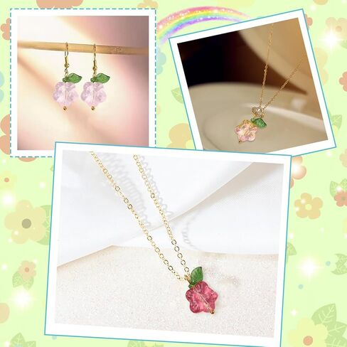 Airssory 80pcs/Box 4 Colors Handmade Czech Lampwork Glass Crystal Green Leaf Charms Pendants Leaf for Bracelet Mother's Day Jewelry Making - 18x11mm in Kuwait