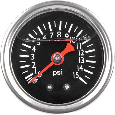 0-15 PSI مقياس ضغط الوقود ، 1.5 "Dial أسود ، 1/8" مركز الظهر NPT ، مملوءة السائل الجليسرين ، 304 حالة من الفولاذ المقاوم للصدأ ، مقياس الضغط المنخفض المضمسي ، لاختبار ضغط هواء الماء الزيت in Kuwait