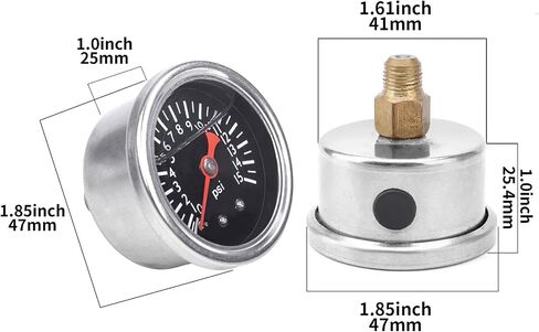 0-15 PSI مقياس ضغط الوقود ، 1.5 "Dial أسود ، 1/8" مركز الظهر NPT ، مملوءة السائل الجليسرين ، 304 حالة من الفولاذ المقاوم للصدأ ، مقياس الضغط المنخفض المضمسي ، لاختبار ضغط هواء الماء الزيت in Kuwait