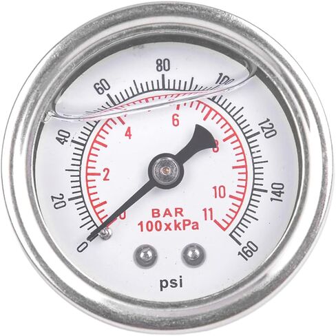 0-15 PSI مقياس ضغط الوقود ، 1.5 "Dial أسود ، 1/8" مركز الظهر NPT ، مملوءة السائل الجليسرين ، 304 حالة من الفولاذ المقاوم للصدأ ، مقياس الضغط المنخفض المضمسي ، لاختبار ضغط هواء الماء الزيت in Kuwait