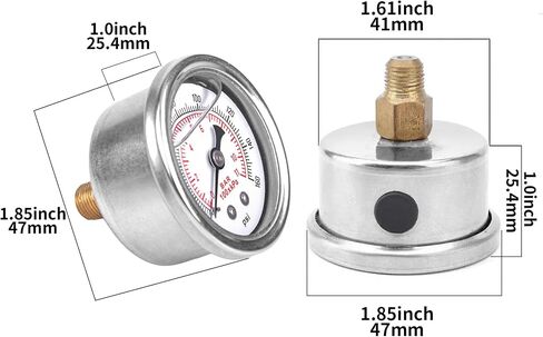 0-15 PSI مقياس ضغط الوقود ، 1.5 "Dial أسود ، 1/8" مركز الظهر NPT ، مملوءة السائل الجليسرين ، 304 حالة من الفولاذ المقاوم للصدأ ، مقياس الضغط المنخفض المضمسي ، لاختبار ضغط هواء الماء الزيت in Kuwait