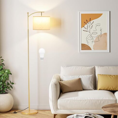 Ambimall 60 "مصابيح أرضية لغرفة المعيشة مع 3 درجات حرارة اللون لمبة وظل قابلة للضبط ، مصباح طويل القامة لغرفة غرفة المعيش in Kuwait
