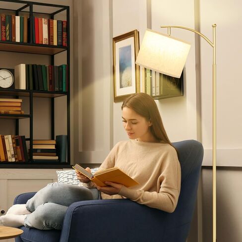 Ambimall 60 "مصابيح أرضية لغرفة المعيشة مع 3 درجات حرارة اللون لمبة وظل قابلة للضبط ، مصباح طويل القامة لغرفة غرفة المعيش in Kuwait