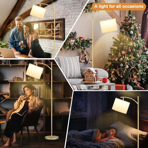 Ambimall 60 "مصابيح أرضية لغرفة المعيشة مع 3 درجات حرارة اللون لمبة وظل قابلة للضبط ، مصباح طويل القامة لغرفة غرفة المعيش in Kuwait