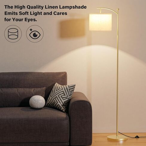 Ambimall 60 "مصابيح أرضية لغرفة المعيشة مع 3 درجات حرارة اللون لمبة وظل قابلة للضبط ، مصباح طويل القامة لغرفة غرفة المعيش in Kuwait