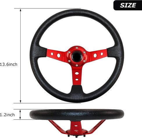 Deep Dish Racing Wheel - Aluminum & Leather Gaming Wheel with Horn Button, JDM Fit for Car Sim Racing, Black in Saudi Arabia